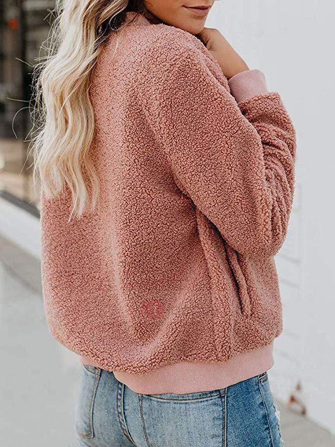Women's Jackets Fashion Plush Zipper Long Sleeve Jacket - LuckyFash™