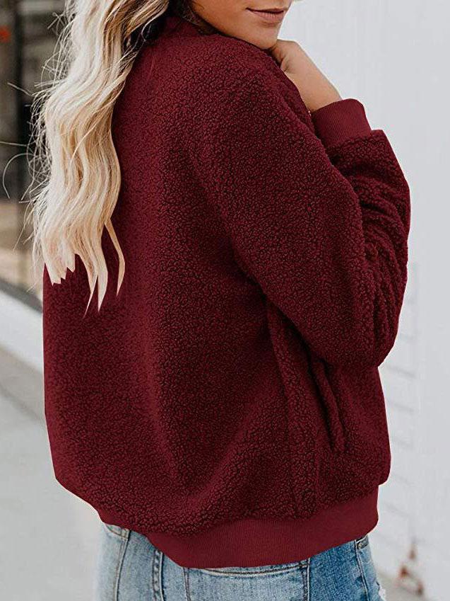 Women's Jackets Fashion Plush Zipper Long Sleeve Jacket - LuckyFash™