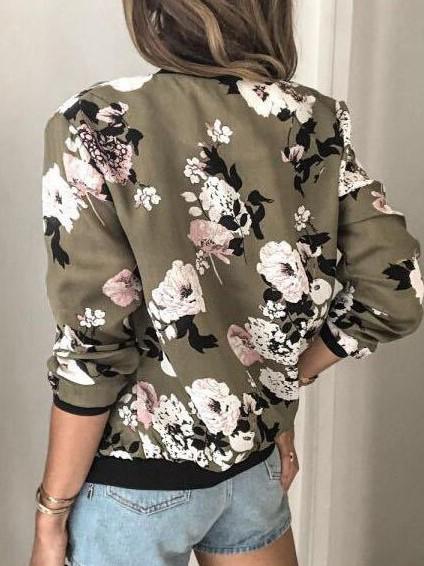 Women's Jackets Fashion Printed Zip Long Sleeve Jacket - LuckyFash™