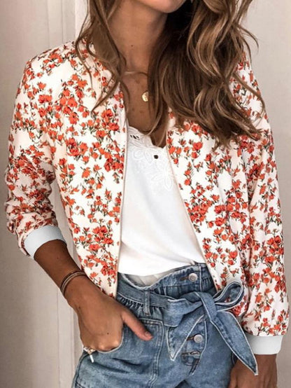 Women's Jackets Fashion Printed Zip Long Sleeve Jacket - LuckyFash™