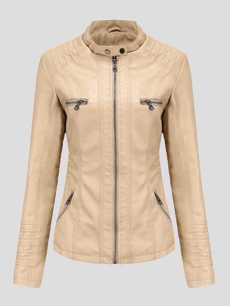 Women's Jackets Hooded Zipper Detachable Pu Leather Jacket - LuckyFash™