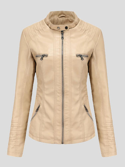 Women's Jackets Hooded Zipper Detachable Pu Leather Jacket - LuckyFash™