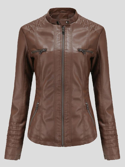 Women's Jackets Hooded Zipper Detachable Pu Leather Jacket - LuckyFash™