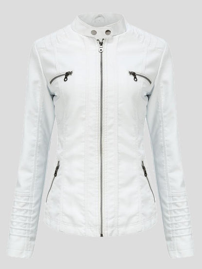 Women's Jackets Hooded Zipper Detachable Pu Leather Jacket - LuckyFash™