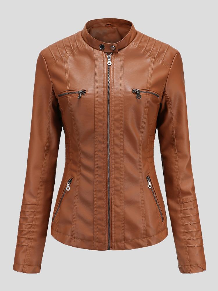 Women's Jackets Hooded Zipper Detachable Pu Leather Jacket - LuckyFash™