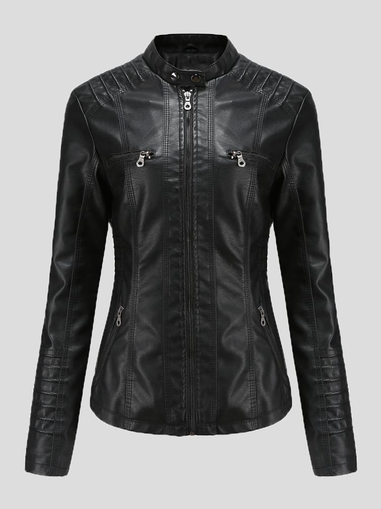 Women's Jackets Hooded Zipper Detachable Pu Leather Jacket - LuckyFash™