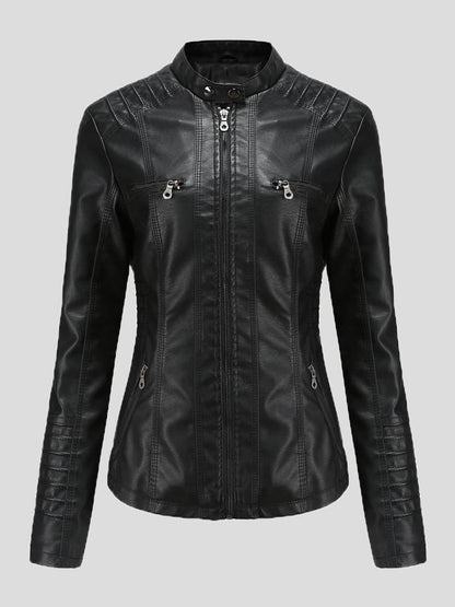 Women's Jackets Hooded Zipper Detachable Pu Leather Jacket - LuckyFash™