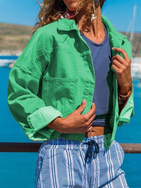 Women's Jackets Lapel Button Long Sleeve Short Jacket - LuckyFash™