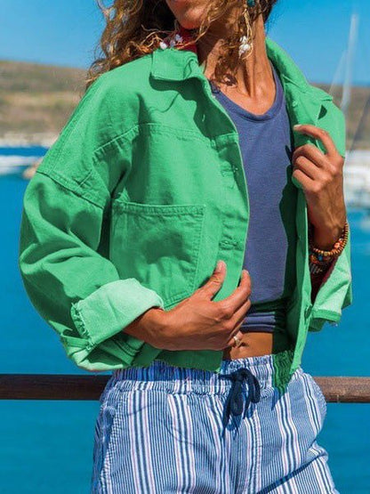 Women's Jackets Lapel Button Long Sleeve Short Jacket - LuckyFash™