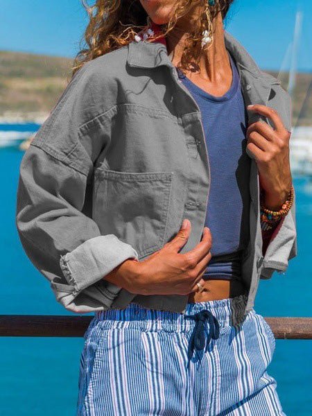 Women's Jackets Lapel Button Long Sleeve Short Jacket - LuckyFash™