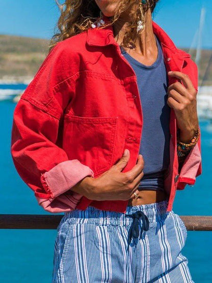 Women's Jackets Lapel Button Long Sleeve Short Jacket - LuckyFash™