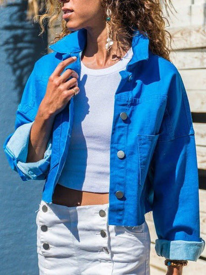 Women's Jackets Lapel Button Long Sleeve Short Jacket - LuckyFash™