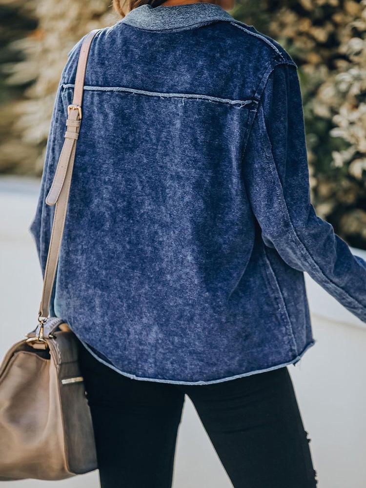 Women's Jackets Lapel Pocket Long Sleeve Denim Jacket - LuckyFash™