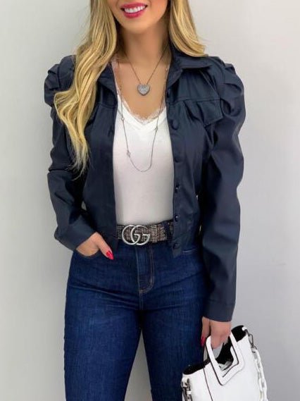 Women's Jackets Lapel Single Breasted Long Sleeve Short Jacket - LuckyFash™