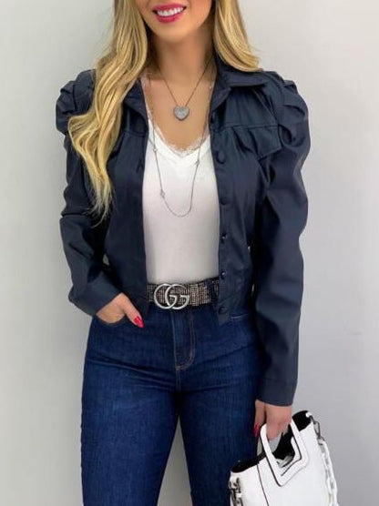 Women's Jackets Lapel Single Breasted Long Sleeve Short Jacket - LuckyFash™