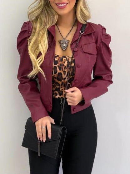 Women's Jackets Lapel Single Breasted Long Sleeve Short Jacket - LuckyFash™