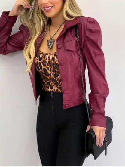 Women's Jackets Lapel Single Breasted Long Sleeve Short Jacket - LuckyFash™