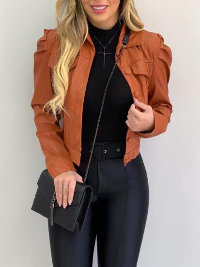 Women's Jackets Lapel Single Breasted Long Sleeve Short Jacket - LuckyFash™