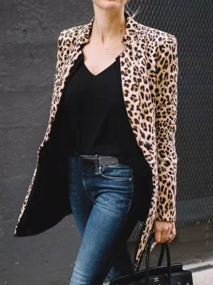 Women's Jackets Leopard Print Long Sleeve Casual Jacket - LuckyFash™