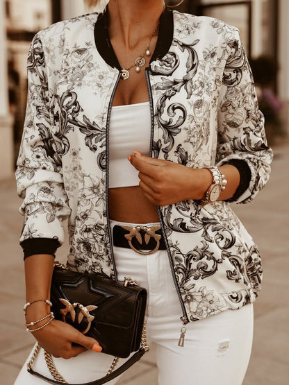 Women's Jackets Long Sleeve Printed Short Jacket Small Jacket - LuckyFash™