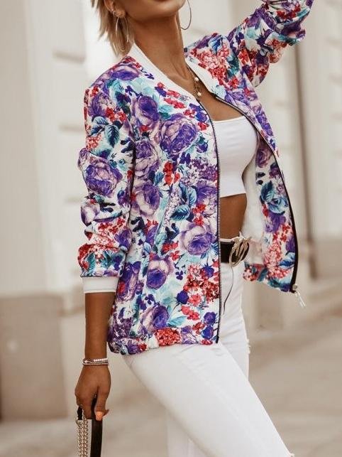 Women's Jackets Long Sleeve Printed Short Jacket Small Jacket - LuckyFash™