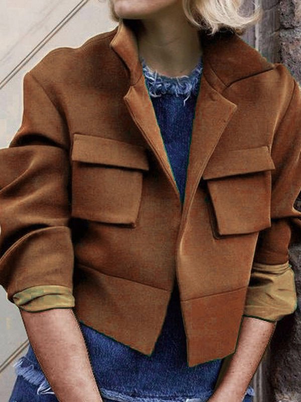 Women's Jackets Loose Lapel Pocket Long Sleeve Jacket - LuckyFash™