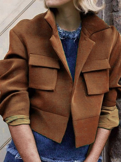 Women's Jackets Loose Lapel Pocket Long Sleeve Jacket - LuckyFash™