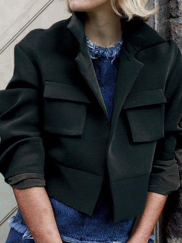 Women's Jackets Loose Lapel Pocket Long Sleeve Jacket - LuckyFash™