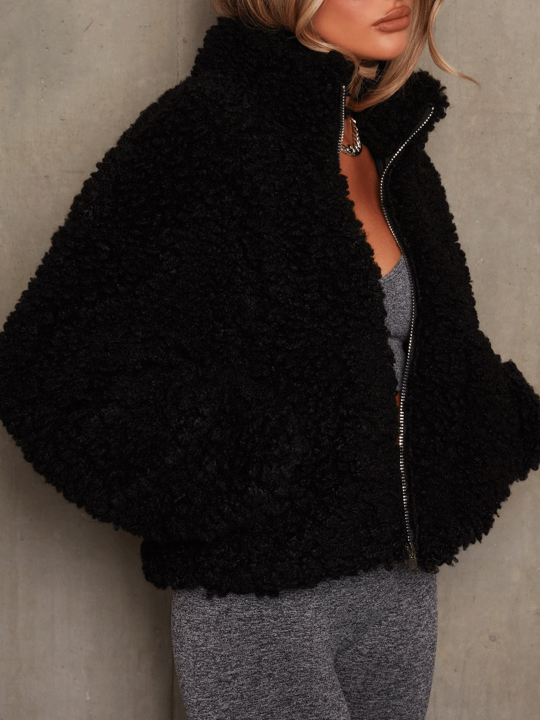 Women's Jackets Plush Cardigan Zipper Crop Jacket - LuckyFash™