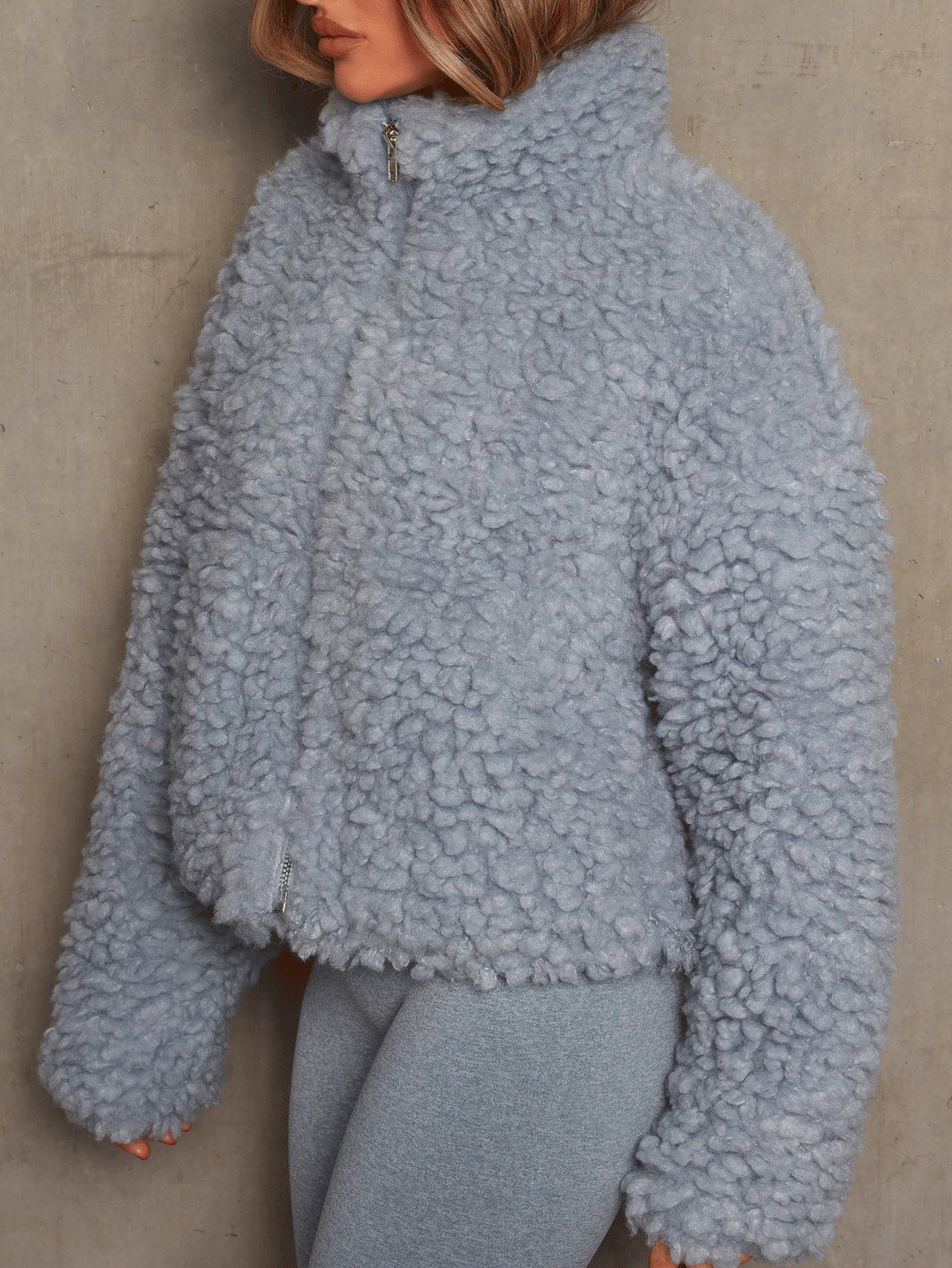 Women's Jackets Plush Cardigan Zipper Crop Jacket - LuckyFash™