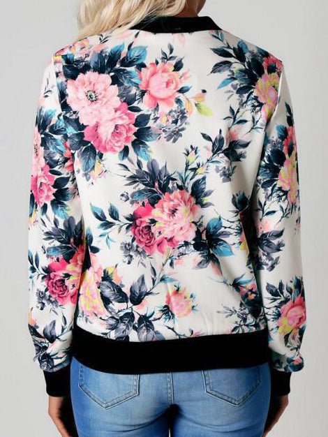 Women's Jackets Printed Zip Long Sleeve Jacket - LuckyFash™