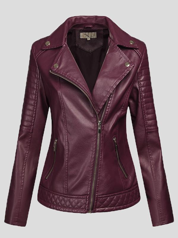 Women's Jackets Pu Temperament Lapel Zipper Short Jacket - LuckyFash™