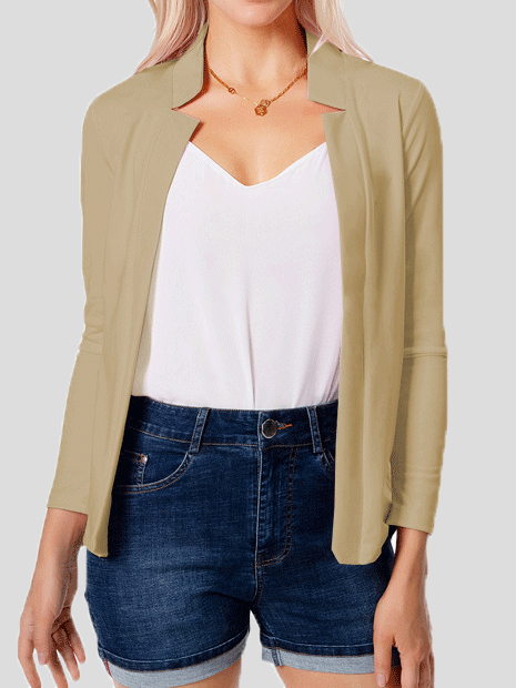 Women's Jackets Pure Slim Temperament OL Commuter Long Sleeve Jacket - LuckyFash™