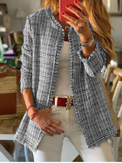 Jackets Rainbow Tweed Plaid Casual Jacket - LuckyFash™