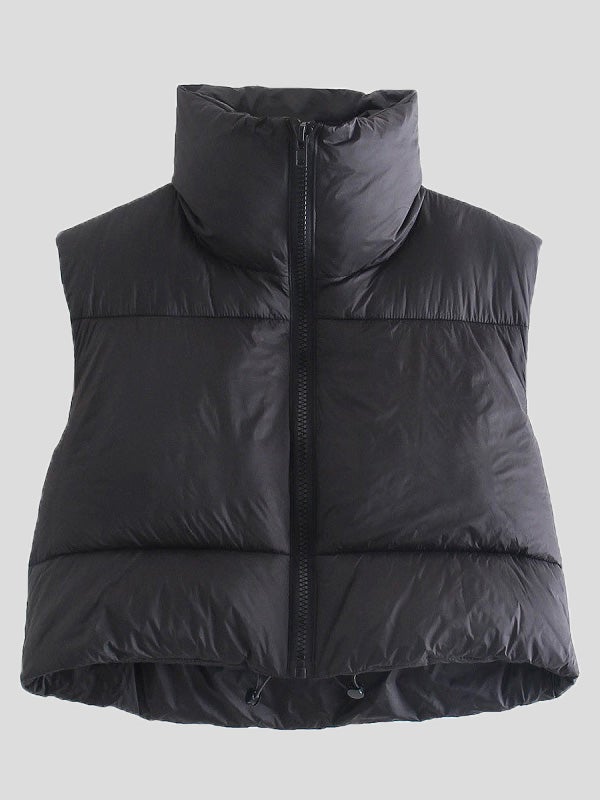 Women's Jackets Retro Simple Stand-Collar Down Cotton Vest - LuckyFash™