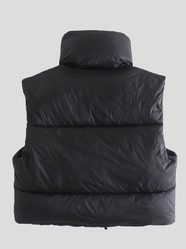 Women's Jackets Retro Simple Stand-Collar Down Cotton Vest - LuckyFash™