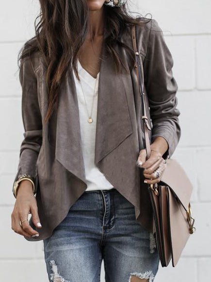 Women's Jackets Solid Lapel Casual Small Jacket - LuckyFash™