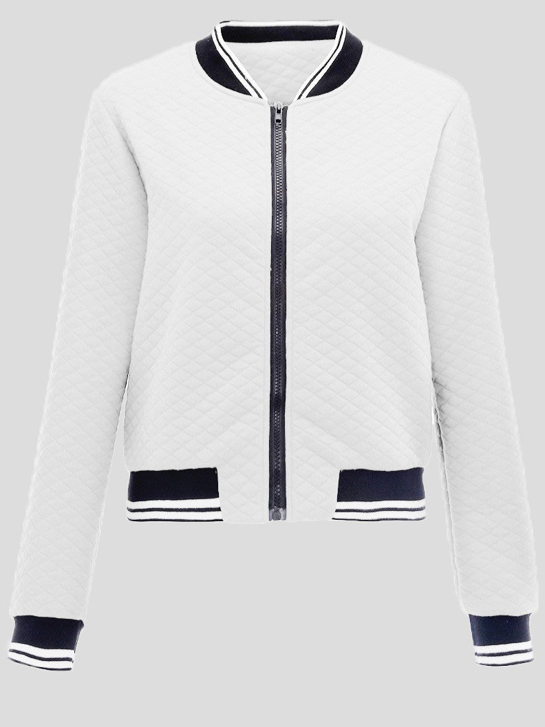 Women's Jackets Zipper Baseball Uniform Long Sleeve Short Jacket - LuckyFash™