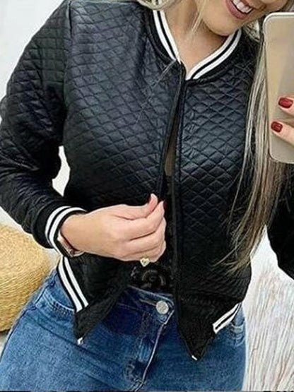 Women's Jackets Zipper Baseball Uniform Long Sleeve Short Jacket - LuckyFash™