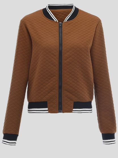 Women's Jackets Zipper Baseball Uniform Long Sleeve Short Jacket - LuckyFash™