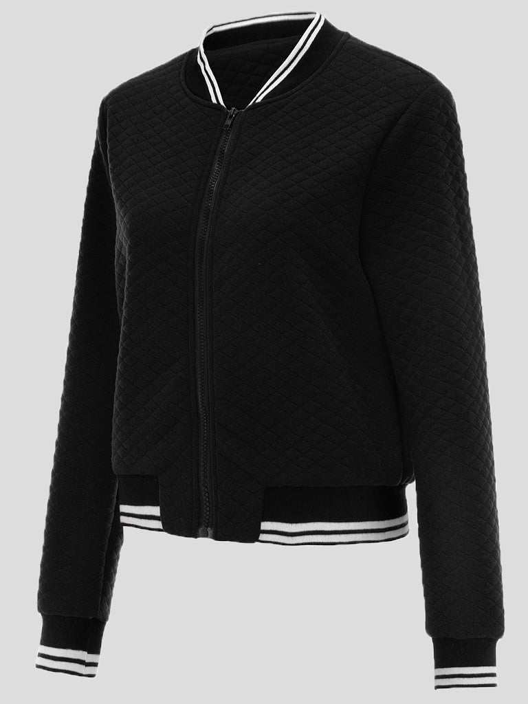 Women's Jackets Zipper Baseball Uniform Long Sleeve Short Jacket - LuckyFash™