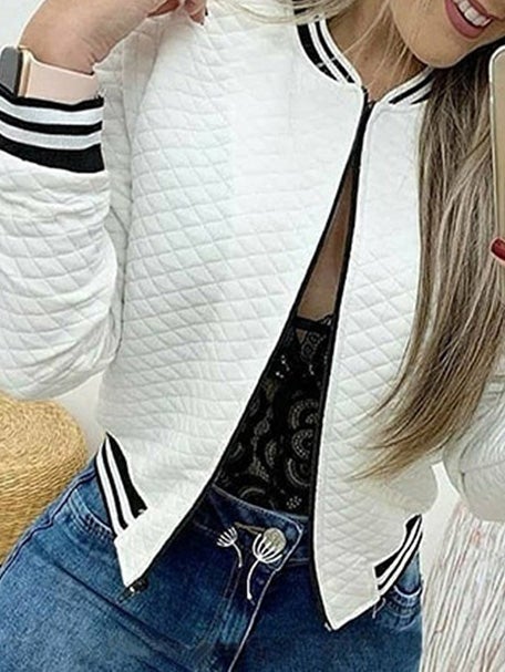 Women's Jackets Zipper Baseball Uniform Long Sleeve Short Jacket - LuckyFash™