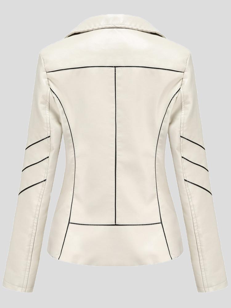 Women's Jackets Zipper Long Sleeve PU Motorcycle Jacket - LuckyFash™