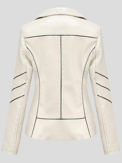 Women's Jackets Zipper Long Sleeve PU Motorcycle Jacket - LuckyFash™