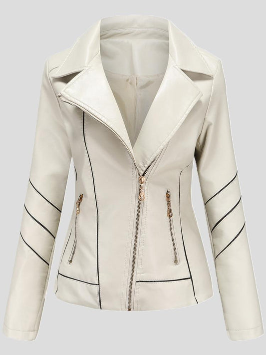 Women's Jackets Zipper Long Sleeve PU Motorcycle Jacket - LuckyFash™