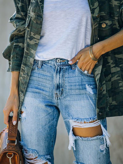 Women's Jeans Casual Pocket Ripped Jeans - LuckyFash™