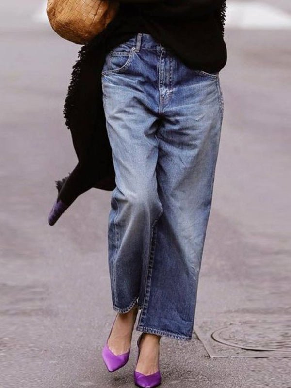 Women's Jeans Casual Pocket Straight Jeans - LuckyFash™