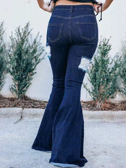 Women's Jeans Casual Ripped Wash Flare Jeans - LuckyFash™