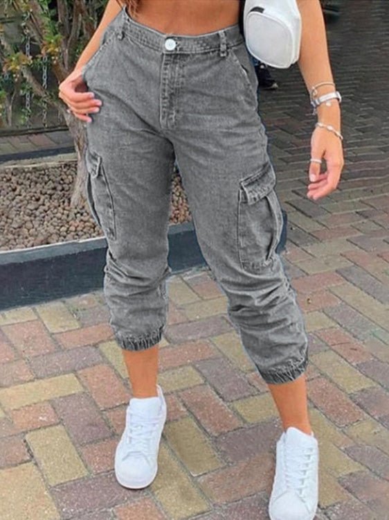 Women's Jeans Casual Side Pocket Washed Jeans - LuckyFash™