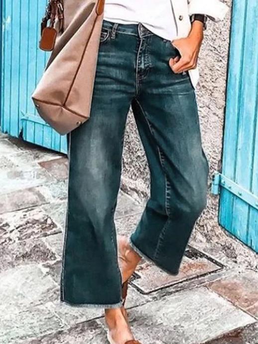 Jeans Commuter Straight-Leg Mid-Rise Washed Jeans - LuckyFash™